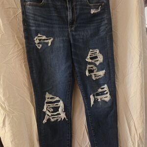 American Eagle Outfitters Distressed Dark Blue Jeggings